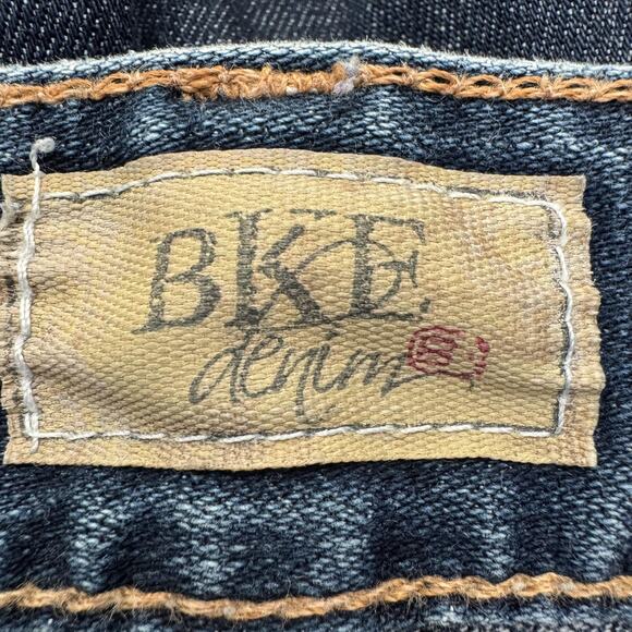 BKE Culture Stretch Jeans Womens 32x33.5 Blue Denim Bootcut Mid Rise Distressed - Picture 6 of 13